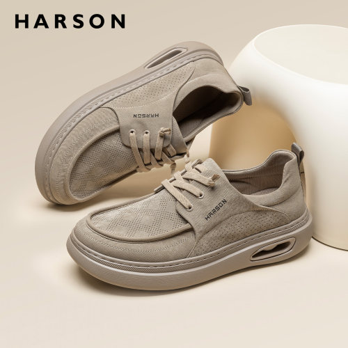 HARSON哈森男鞋透气帆布鞋