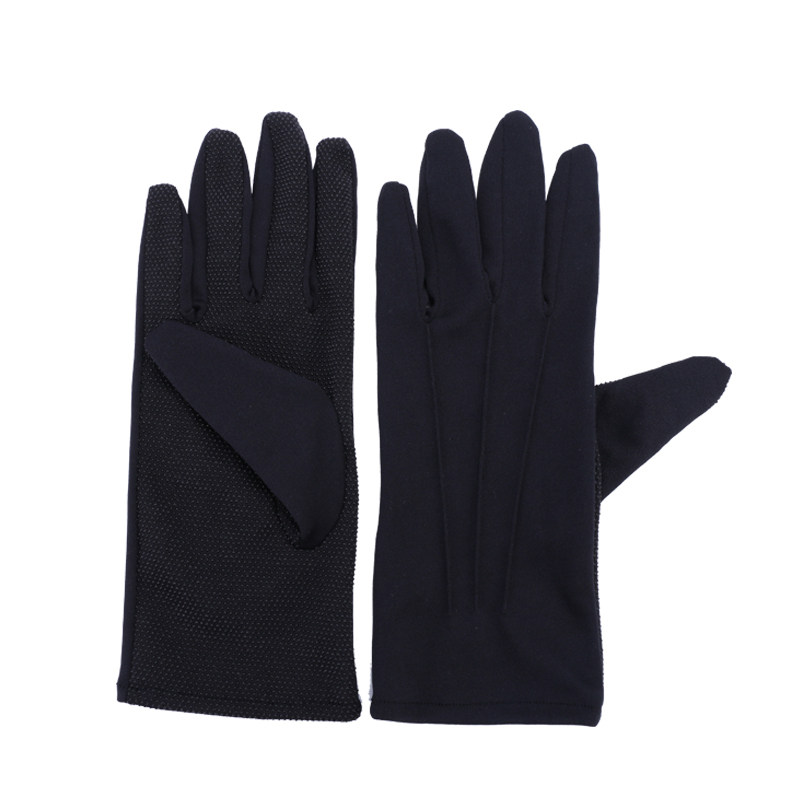 BLACK AND WHITE BEADED PLASTIC ANTI-SLIP DRIVER LABOR PROTECTION DRIVING BACK THREE-RIB ETIQUETTE CONCIERGE WORK MEN AND WOMEN BREATHABLE GLOVES