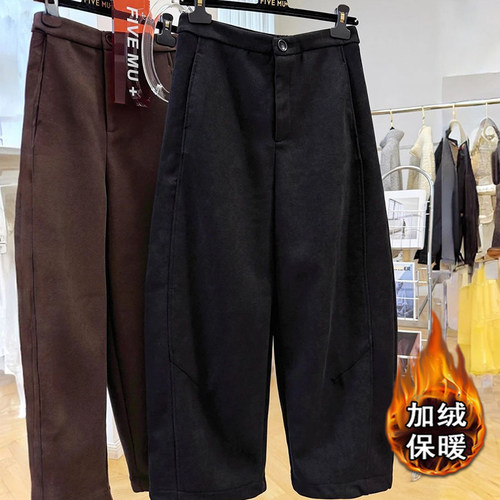 欧货高端弯刀裤女冬季新款