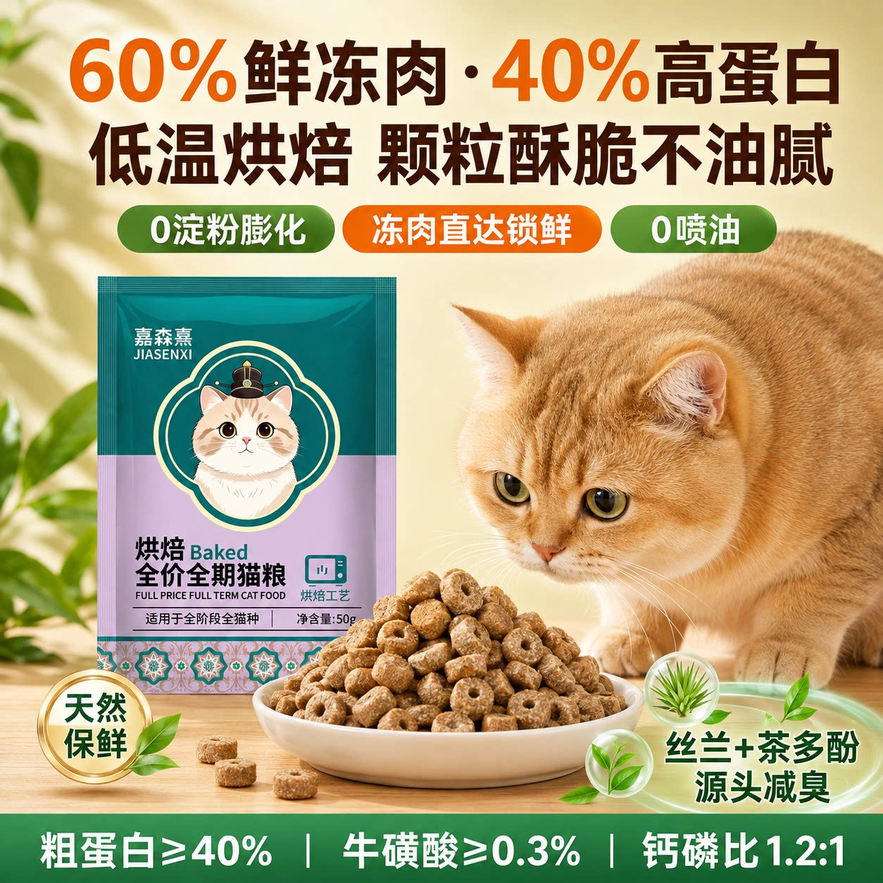 全阶烘焙猫粮鲜猫粮鱼油鸡肉鱼肉猫全价风干/烘焙粮