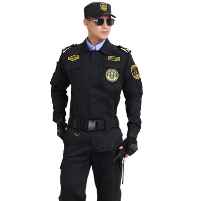 黑色长袖保安工作服套装秋冬季