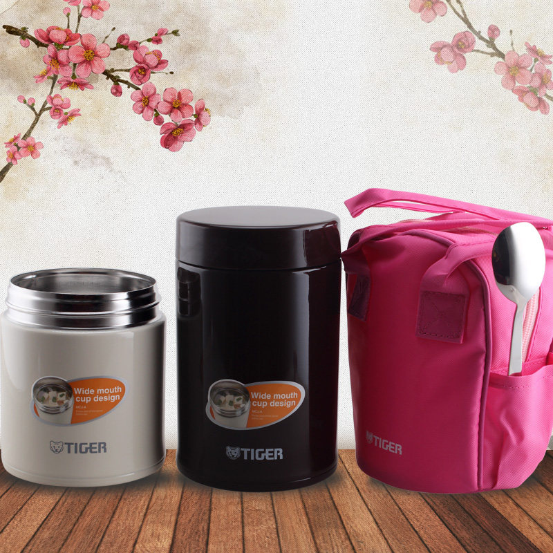 日本tiger虎牌焖烧杯500ml不锈钢保温杯辅食罐男女便携750ml