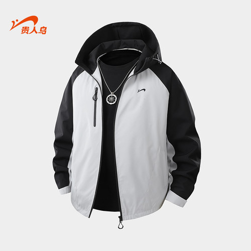 贵人鸟户外男士连帽防泼水夹克