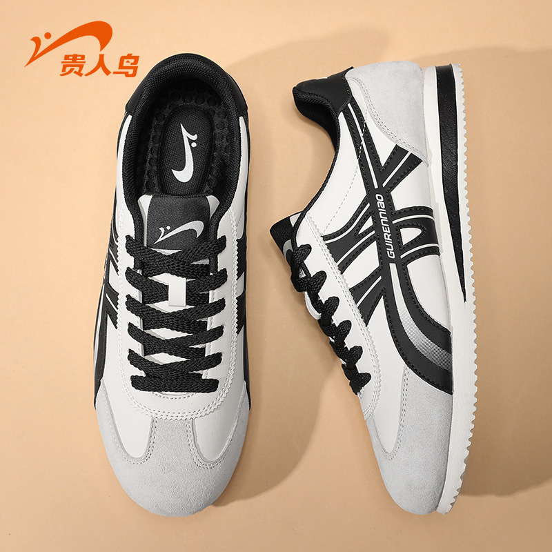 贵人鸟阿甘鞋男秋季2025新款轻便软底男鞋休闲鞋黑色减震运动鞋男