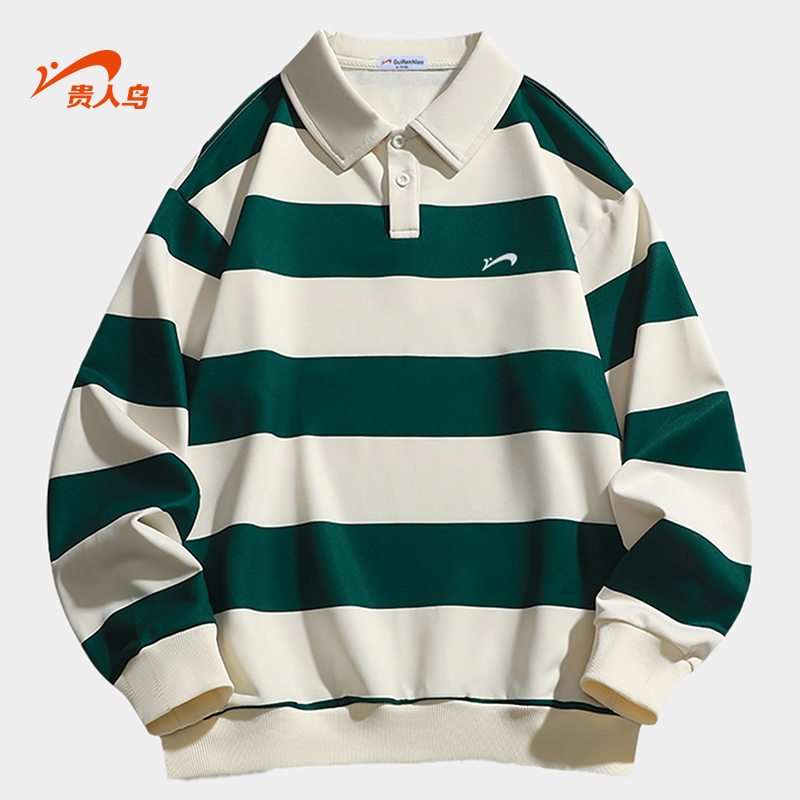 贵人鸟休闲长袖POLO衫男款