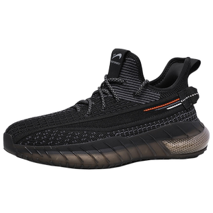 贵人鸟男鞋冬季透气网面椰子鞋子男轻便软底减震黑色休闲运动鞋男