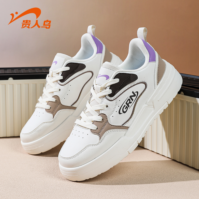 贵人鸟车缝线系带女士低帮