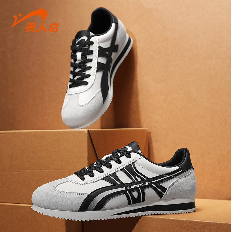 贵人鸟阿甘鞋男冬季2025新款轻便软底男鞋休闲鞋黑色减震运动鞋男
