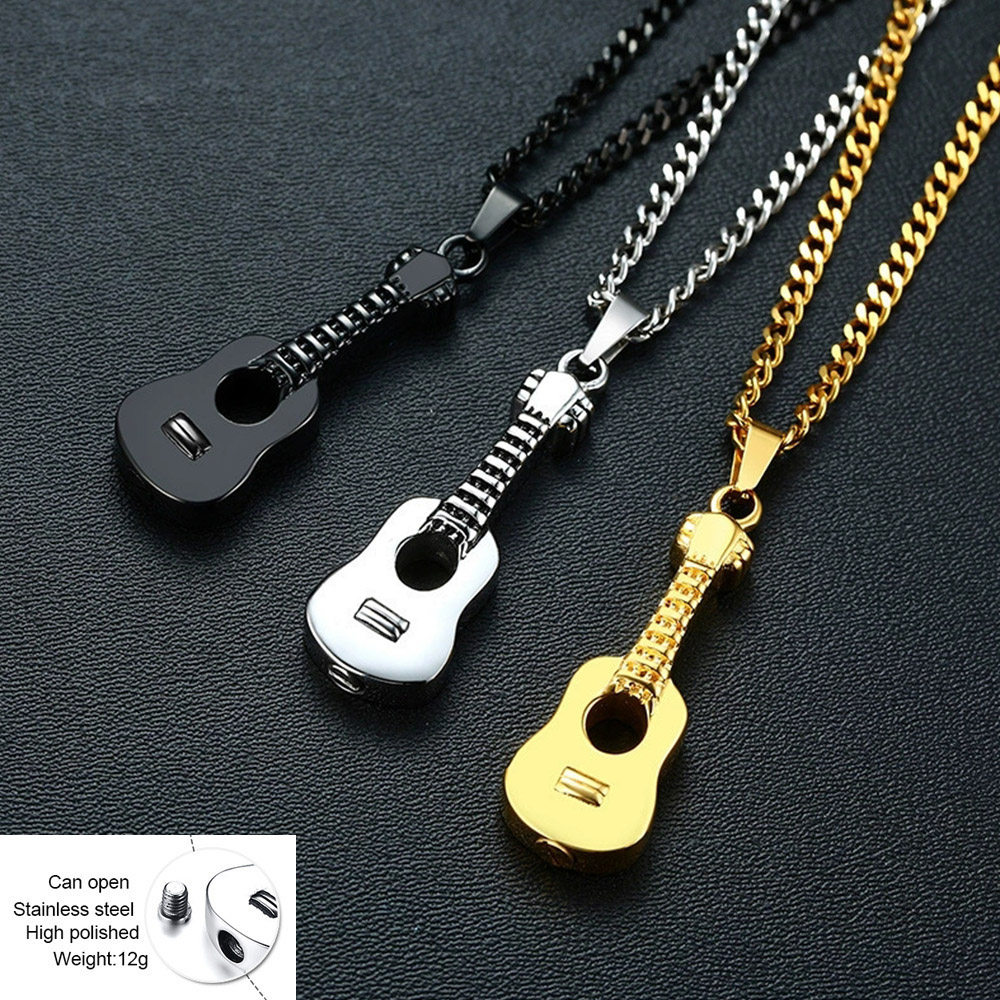 钛钢可以打开骨灰盒小吉他可装吊坠时尚项链饰品纪念亲人毛衣链,饰品/流行首饰/时尚饰品新,项链,淘宝优惠券,粉丝福利购,淘宝优惠卷