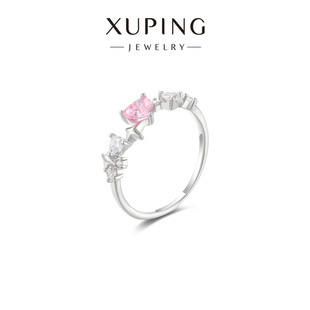 旭平粉色爱心戒指女清冷感个性小众设计高级感甜美气质少女食指戒