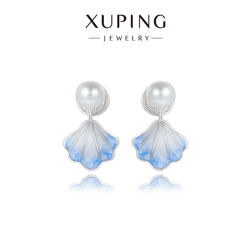 旭平一贝子贝壳仿珍珠蚊香盘耳夹秋冬复古高级感大气法式精致耳饰