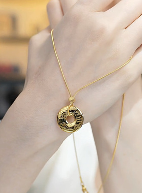 旭平高级感轻奢平安扣小众合金项链