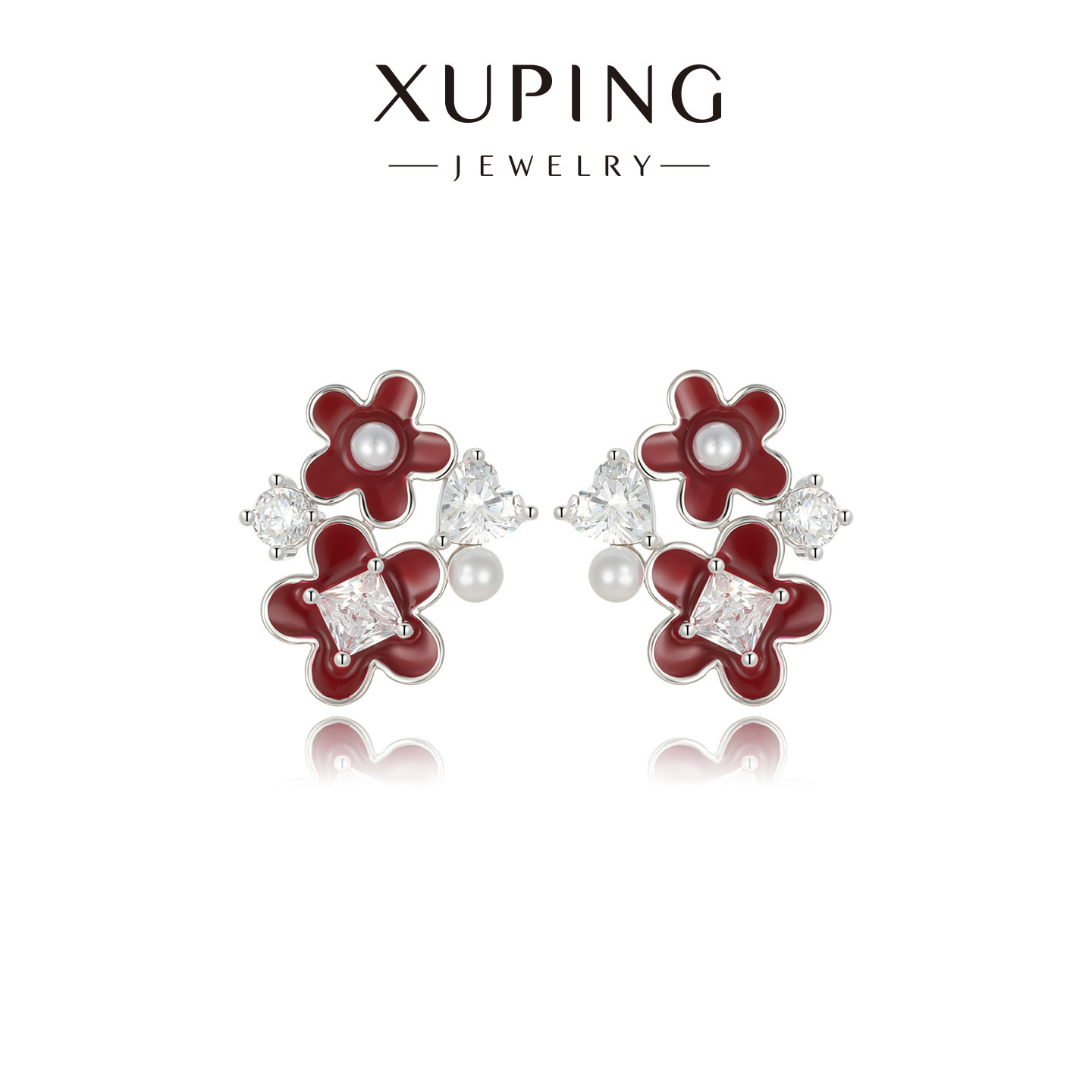 旭平圣诞新年红色滴釉红花间花朵耳钉高级感复古优雅甜美气质耳饰,饰品/流行首饰/时尚饰品新,耳钉,淘宝优惠券,粉丝福利购,淘宝优惠卷