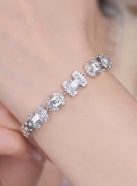 旭平复古中古风ins气质冷淡风密镶人造石易搭古巴链手表扣手链