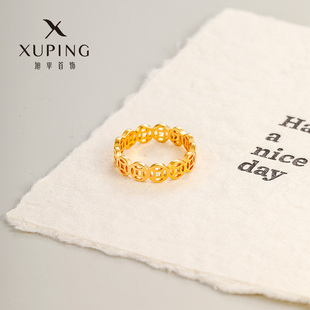 旭平铜钱戒指女简约复古钱币指环时尚简约轻奢气质高级感食指戒