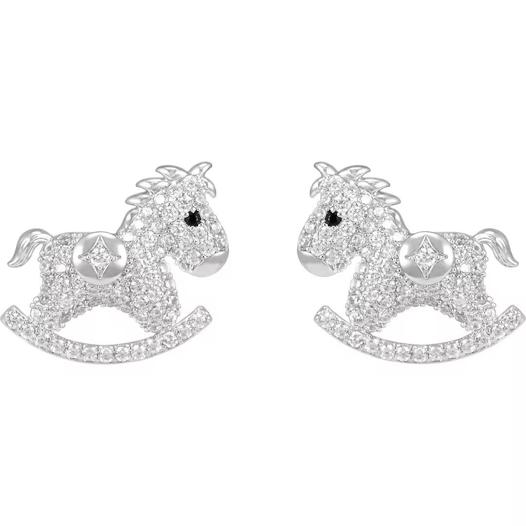 旭平【钱币木马】满镶可爱生肖木马耳钉高级感轻奢风时尚气质耳饰,饰品/流行首饰/时尚饰品新,耳钉,淘宝优惠券,粉丝福利购,淘宝优惠卷