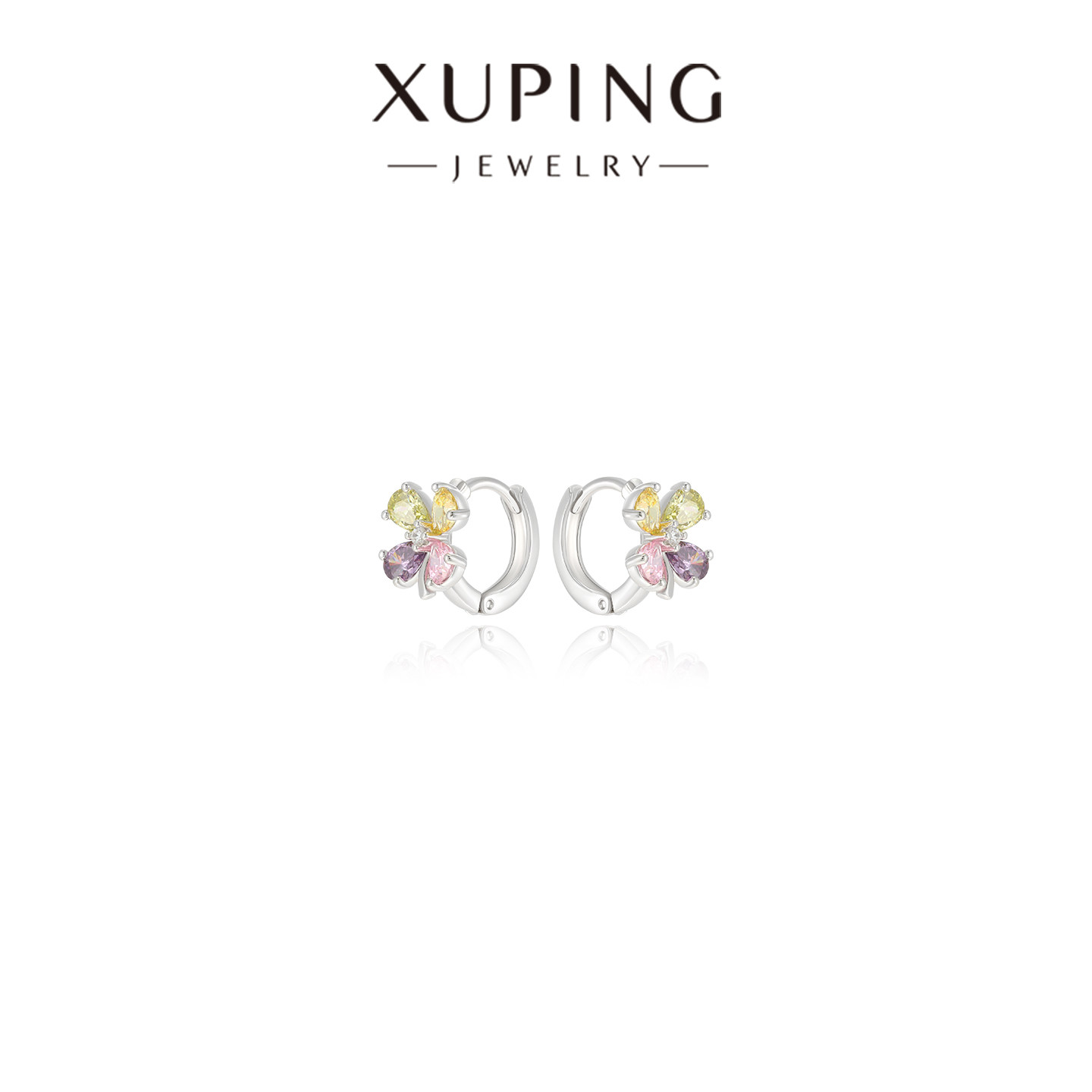 小如彩宝系列彩色四叶花耳扣简约ins风时尚甜美气质日常通勤耳饰,饰品/流行首饰/时尚饰品新,耳环,淘宝优惠券,粉丝福利购,淘宝优惠卷