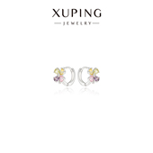 旭平彩宝系列彩色四叶花耳扣简约ins风时尚 甜美气质日常通勤耳饰