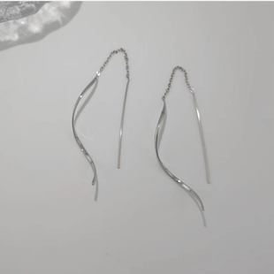 旭平S线长款流苏耳线新款潮ins个性小众设计高级感轻奢耳链耳饰