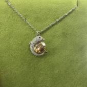 旭平轻奢仿水晶海豚项链女锁骨链小众设计感项链