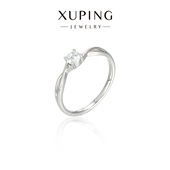 旭平简约交叉单石戒指女小众设计高级感食指戒时尚 指环 易搭通勤款