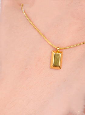 旭平合金小金条块造型气质时尚极简通勤项链锁骨链易搭款