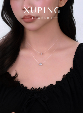 旭平经典气质圆形单戴叠戴隐形鱼线人鱼之泪项链锁骨链