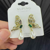 旭平蝶舞系列时尚 轻奢高级感仿珍珠蝴蝶耳钉小众精致耳钉