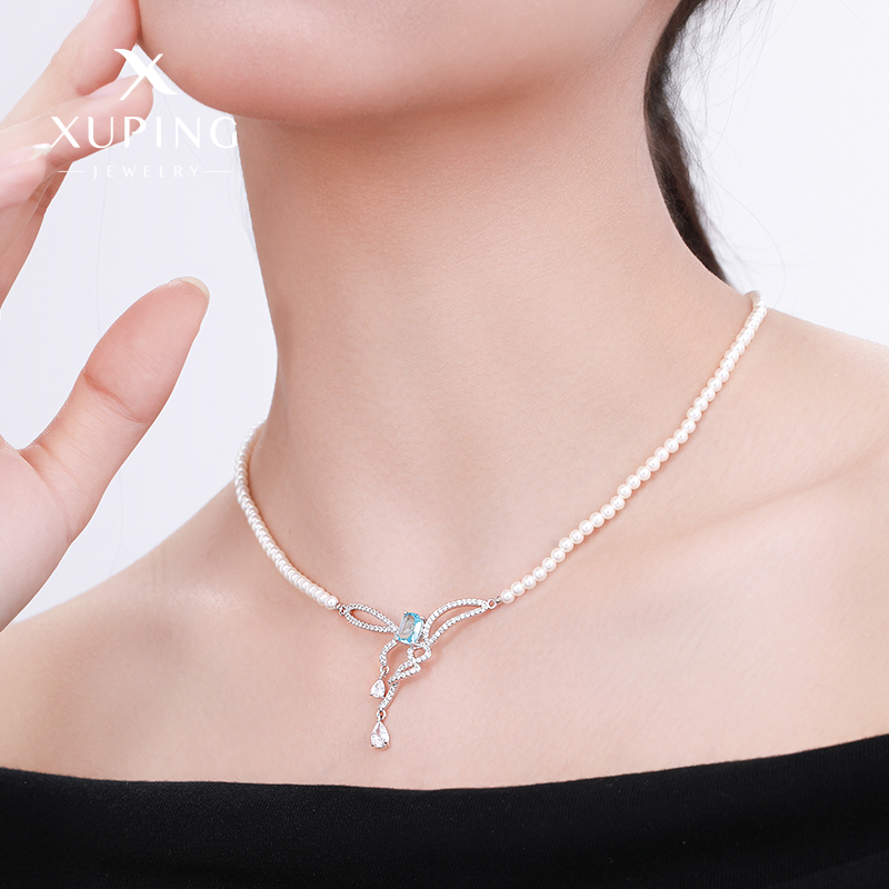 旭平合金镀金女仿珍珠项链