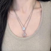 旭平彩宝系列七彩太阳花项链女时尚 轻奢高级感甜美气质易搭锁骨链