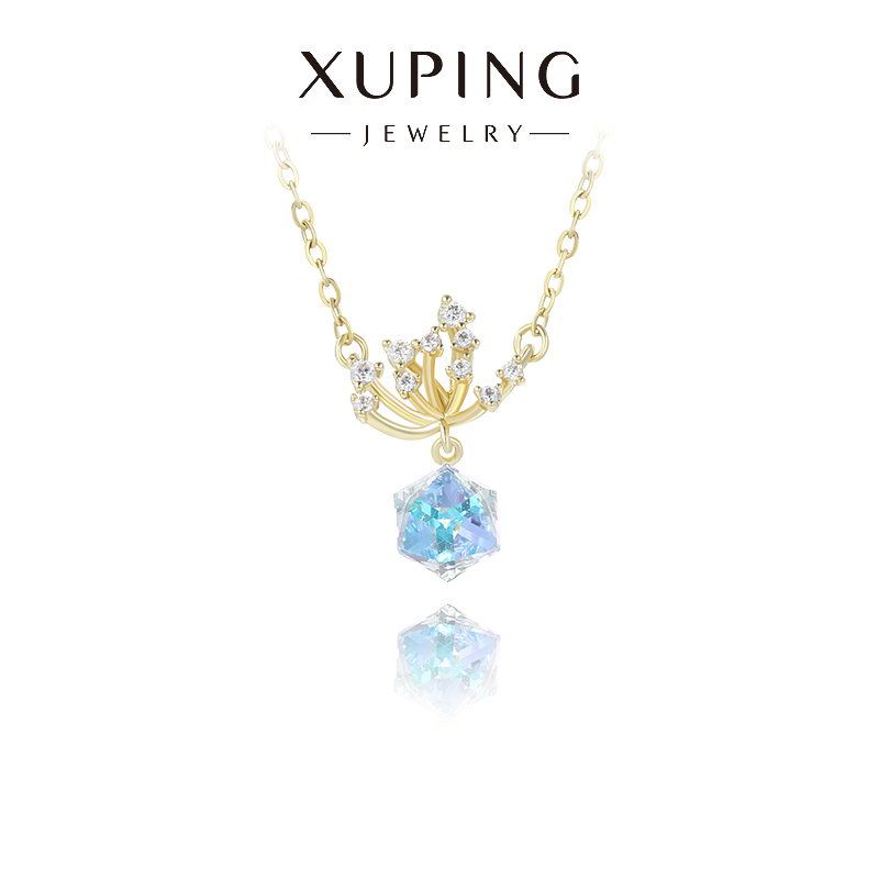 旭平仿水晶系列闪亮方糖项链女时尚轻奢气质小众设计高级感锁骨链