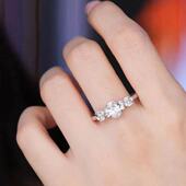 旭平麦穗蛋面戒指鸽子蛋高级感优雅轻奢时尚 气质食指戒易搭指环