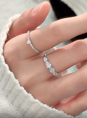 米果马眼水滴形戒指高级感精致时尚轻奢极简风气质易搭叠戴指环女