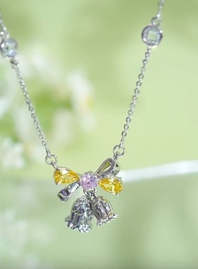 旭平【碎雪铃兰】蝴蝶结铃兰花项链高级感轻奢气质生日礼物送女友