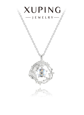 旭平与你相遇仿摩卡花环羽毛项链女轻奢小众设计简约高级感锁骨链