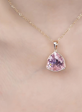 米果几何盾牌仿水晶时尚合金项链