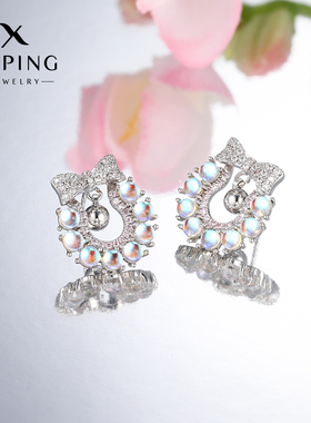 旭平【甜甜圈】少女心梦幻灵动铃铛蝴蝶结耳钉清透感轻奢耳饰GDW