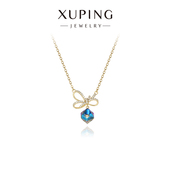 旭平仿水晶系列立体方糖蝴蝶结项链女时尚 闪耀锁骨链高级感气质