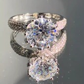 旭平单石手捧花花束戒指女个性 时尚 轻奢小众设计高级感食指戒指环