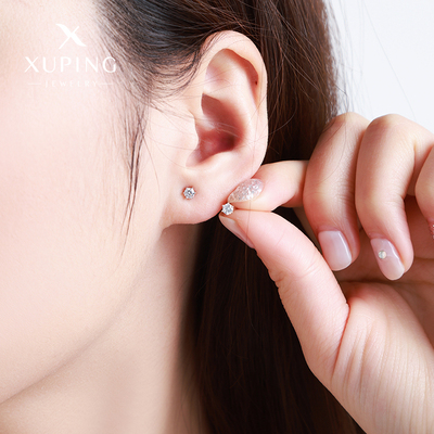 旭平【拍2】通勤简约易搭时尚气质单石合金小耳钉