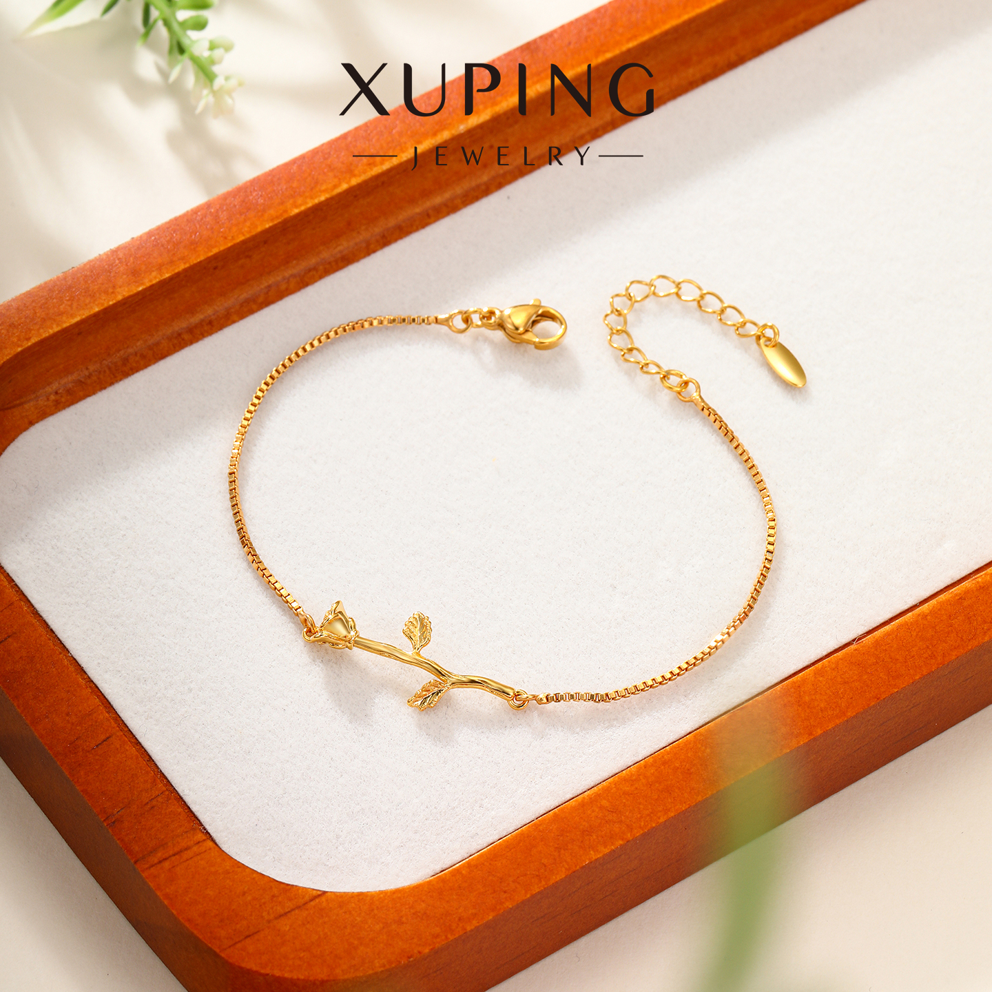 旭平仿黄金色小玫瑰花手链时尚轻奢复古新中式气质个性高级感手链