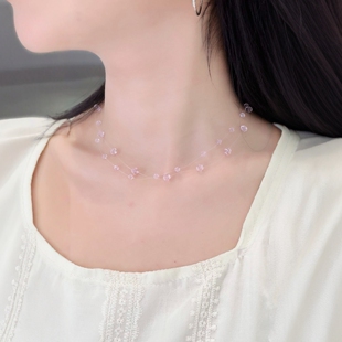小如【满天星】双层浪漫隐形链仿琉璃仙女气质Choker颈链项链易搭