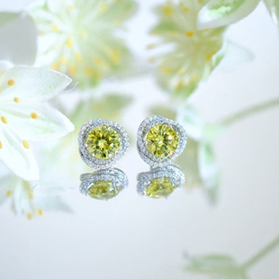 气质耳钉轻奢淡颜系美人优雅闪烁微镶圆形耳饰女 时尚 旭平 焦点