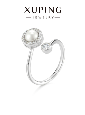 旭平可旋转仿珍珠戒指时尚轻奢冷淡风小众设计感指环高级感气质女