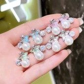 摩卡星星仿珍珠耳钉轻奢时尚 旭平 白昼星轨 清冷感小清新耳饰