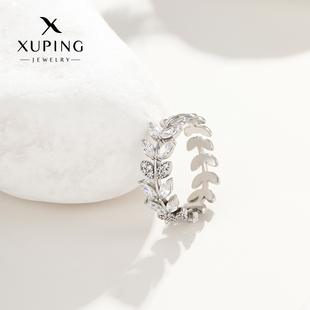 旭平微镶麦穗树叶戒指时尚轻奢精致食指戒ins小众设计高级感指环