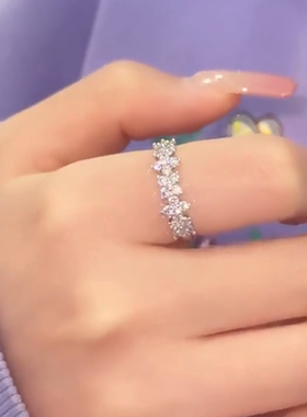 旭平【花缀】静奢风四叶花戒指简约设计温柔优雅气质轻奢感指环