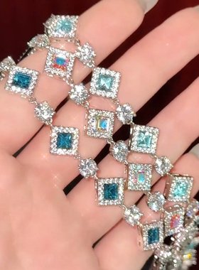 旭平仿水晶系列微镶方形拼接圆形方块手链女时尚轻奢高级感手饰