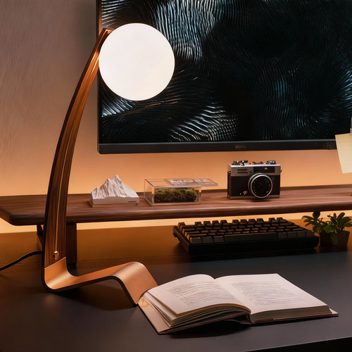 静灯日式黑胡桃木护眼书桌台灯