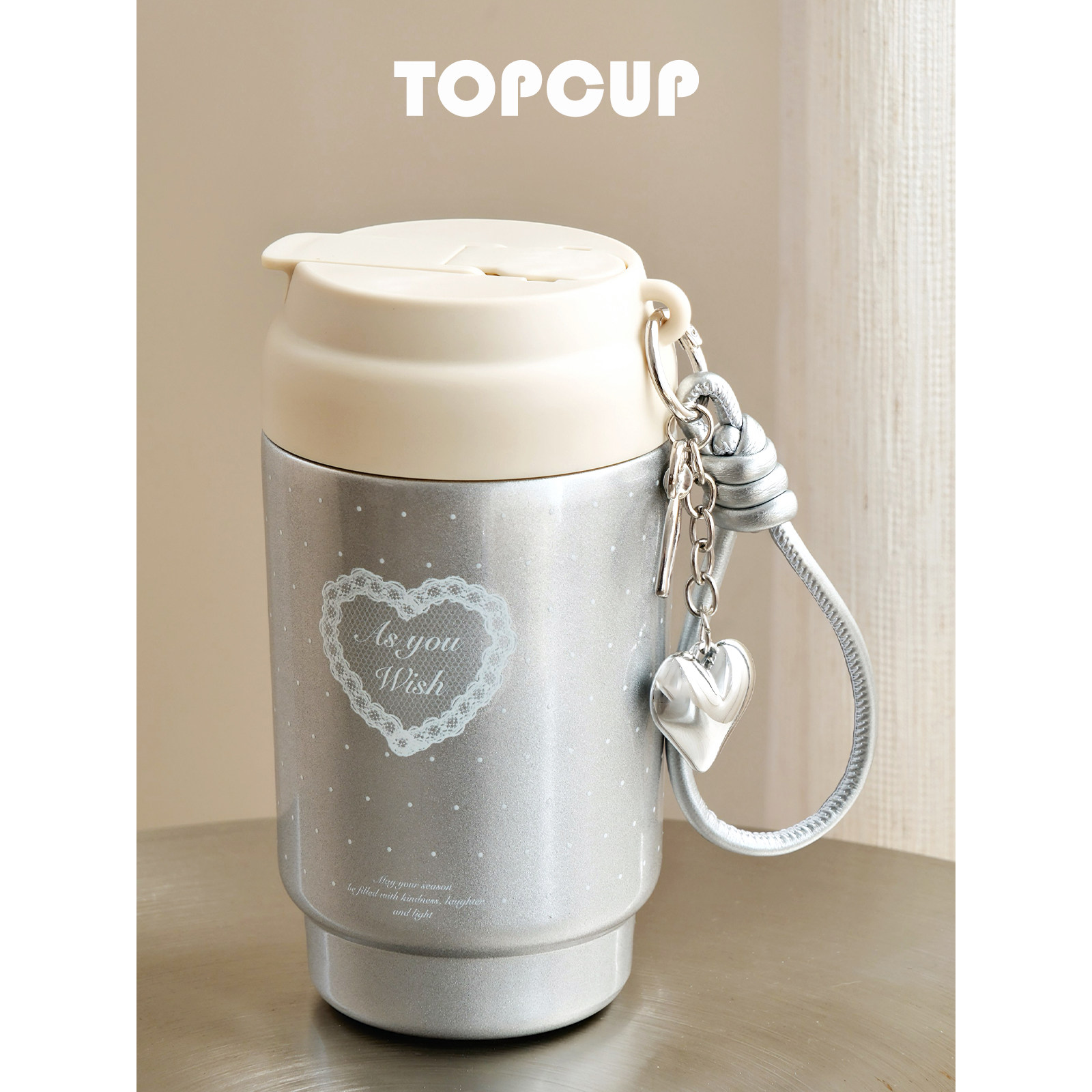 TOPCUP原创女生高颜值礼物316不锈钢保温杯便携水杯子吸管随手杯图片